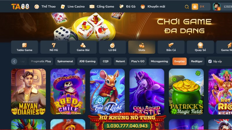 Những điểm nổi bật chỉ có tại Slots game nổ hũ TA88