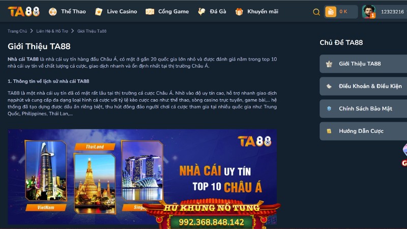 Giới thiệu TA88 - Nguồn gốc, chứng nhận pháp lý Giới thiệu TA88 - Nguồn gốc, chứng nhận pháp lý